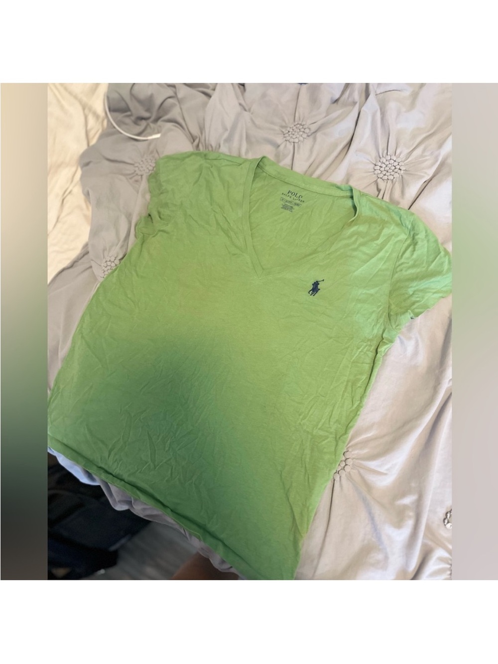 Polo by Ralph Lauren Lime Green V-Neck Logo Tee